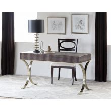 Crocodile Embossed Leather Desk with Brass Legs
