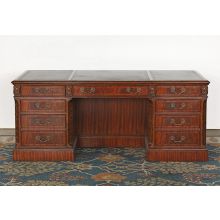 Carved Mahogany Regency-Style Executive Desk