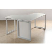 Grey Curved Office Desks Right Hand