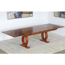 Burled Wood Biedermeier Style Expanding Conf Table