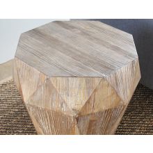 Reclaimed Elm Faceted End Table