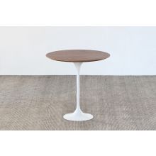 Saarinen Style Tulip End Table with Walnut Top