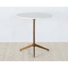 Round Marble End Table W/Brass Tripod Base