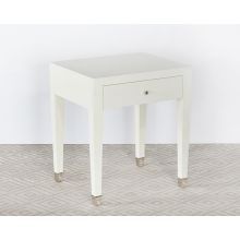 Wrapped White Linen End Table Or Nightstand