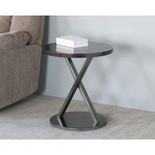 Brushed Stainless X Base End Table