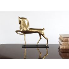 Brass Horse on Stand - Cleared Décor