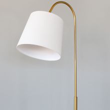 Brass Curved Neck Floor Lamp With Marble Base