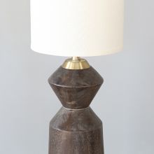 Sculpted Column Floor Lamp With Brass