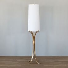 Sculpted Banded Brass Floor Lamp