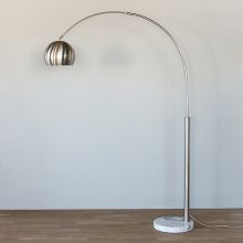 Brushed Nickel Arc Floor Lamp With Marble Base