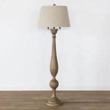Turned Poly Wood Floor Lamp