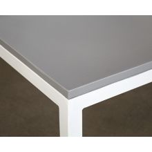 5' Office Table With White Frame and Gray Top