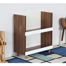 Minimo Modern Walnut White Kids Bookcase