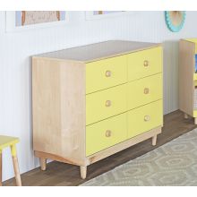 Lukka Modern Maple Yellow Kids 6-Drawer Dresser 