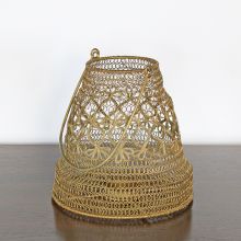 Small Antique Brass And Iron Wire Lantern