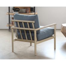 Slate Blue Lounge Chair With Light Wood Frame