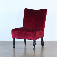 Mulberry Velvet Slipper Chair 