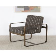 Brass Lounge Chair With Dusk Stripe