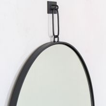 Antiqued Iron Round Pendant Mirror