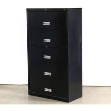 5 Drawer Black Lateral Office File Cabinet