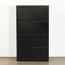 4 Drawer Lateral Black Narrow File Cabinet
