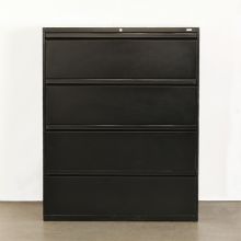 4 Drawer Lateral Black File Cabinet
