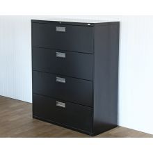 Black Metal Lateral File Cabinet 