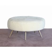 Ivory Shearling Cocktail Ottoman