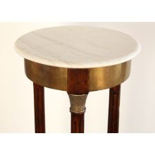 Cupid Pedestal with Marble Top in Cognac Finish
