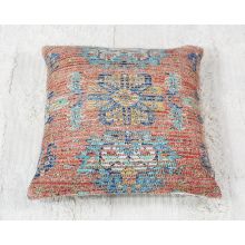 Terracotta & Blue Tribal Pillow