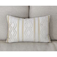 Saffron And Grey Vertical Striped Kidney Pillow