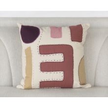 Ivory And Multi Color Geometric Pillow