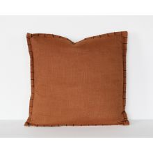Rust Pillow With Black Stitched Edge
