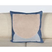 Beige And Blue Suede Arch Pillow
