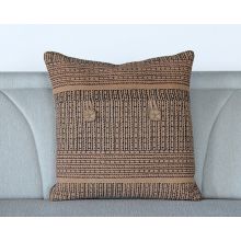 Indian Style Camel And Black Pillow With Buttons