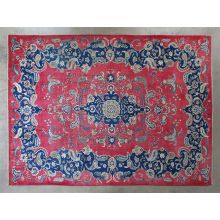 10'2" x 13'3" Ornate Red and Blue Najafabad Persian Rug Circa 1965
