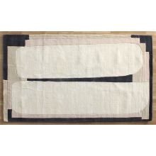 5 X 8 Neutral And Black Abstract Rug