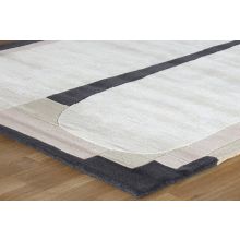 5 X 8 Neutral And Black Abstract Rug