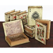Playing Card Book Boxes - Set of 8 Assorted - Cleared Décor