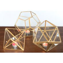 Set of 3 Geometric Glass Decorative Boxes