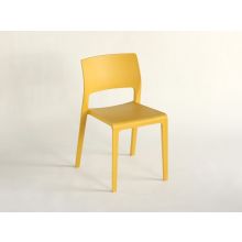 Molded Plastic Cafe Side Chair in Mustard Yellow
