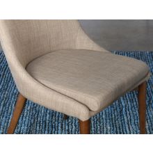 Walnut Side Chair with Tan Upholstery