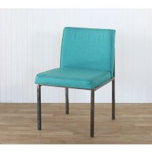 Turquoise Blue Fabric Side Chair