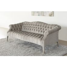 Tufted Sofa in Brushed Gray Chenille