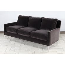 Modern 3 Seat Sofa In Smoke Gray Velvet