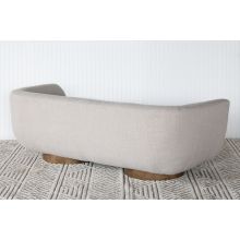 Modern Rounded Taupe Sofa  On Column Legs