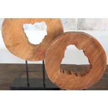 Set of 2 Mango Wood Ring Sculptures