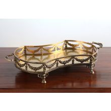 Antique Brass Garland Footed Tray