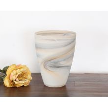 Large Matte Taupe Alabaster Vase