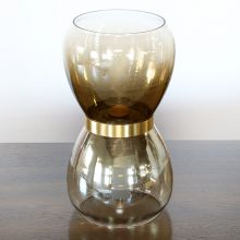 Small Glass & Copper Smoke Lustre Vase 